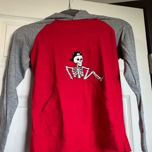 Wonder Nation Red and Gray Skeleton Hoodie